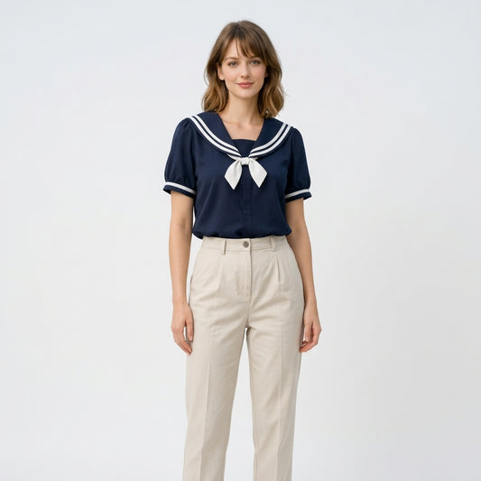 Niebieska bluzka poliestrowa