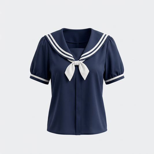 Niebieska bluzka poliestrowa